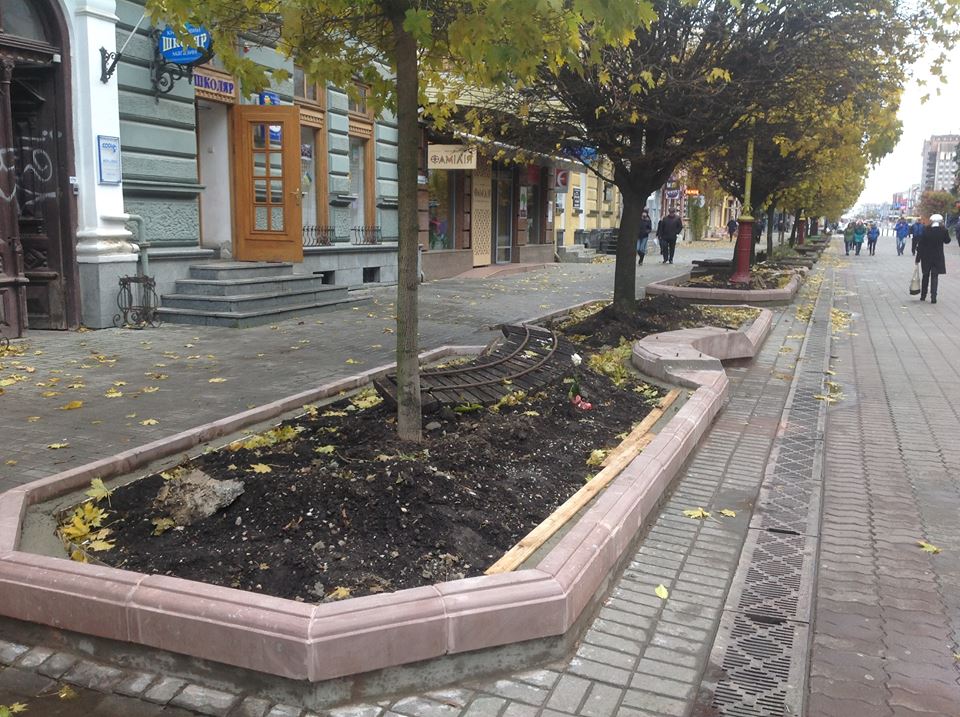 Квіткові клумби на "стометрівці" відновлено